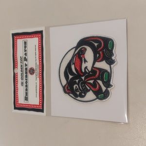 3" Embroidered Patch 'Bear' Indigenous Design by Delvis Morrison